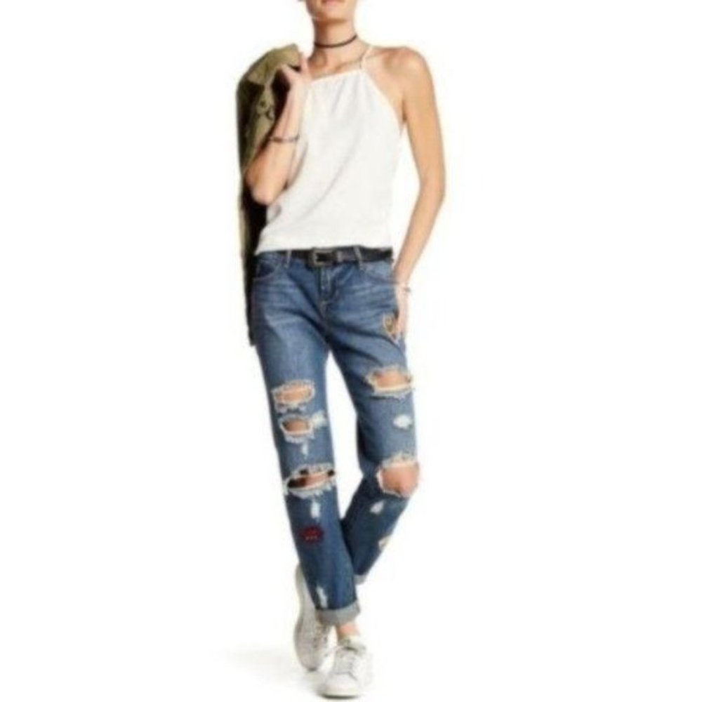 Articles of Society Jeans Boyfriend Distress Patch Jean - Picture 8 of 8